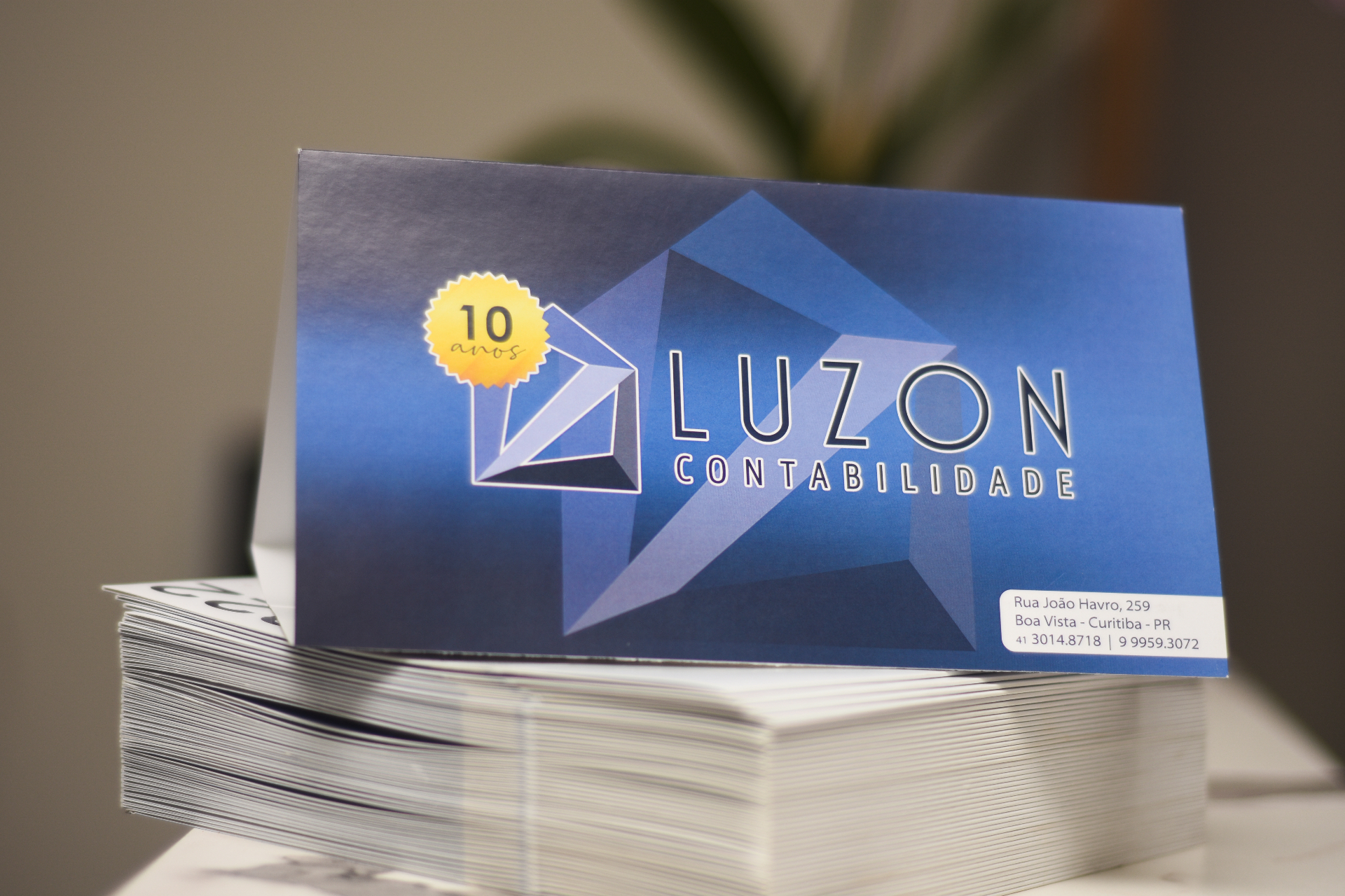 Cartão institucional da Luzon Contabilidade