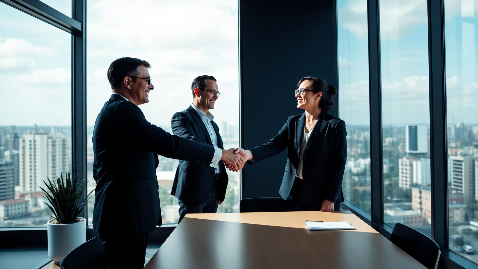Reunião de negócios e parceria